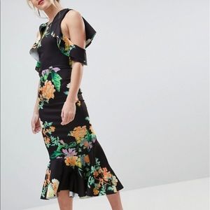 ASOS Scuba Knit Floral Dress
